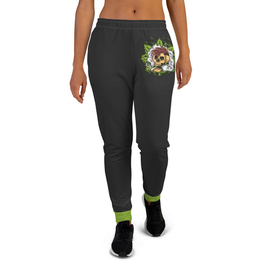 Women's Stoners Only Cannabis Smoking Skull Joggers