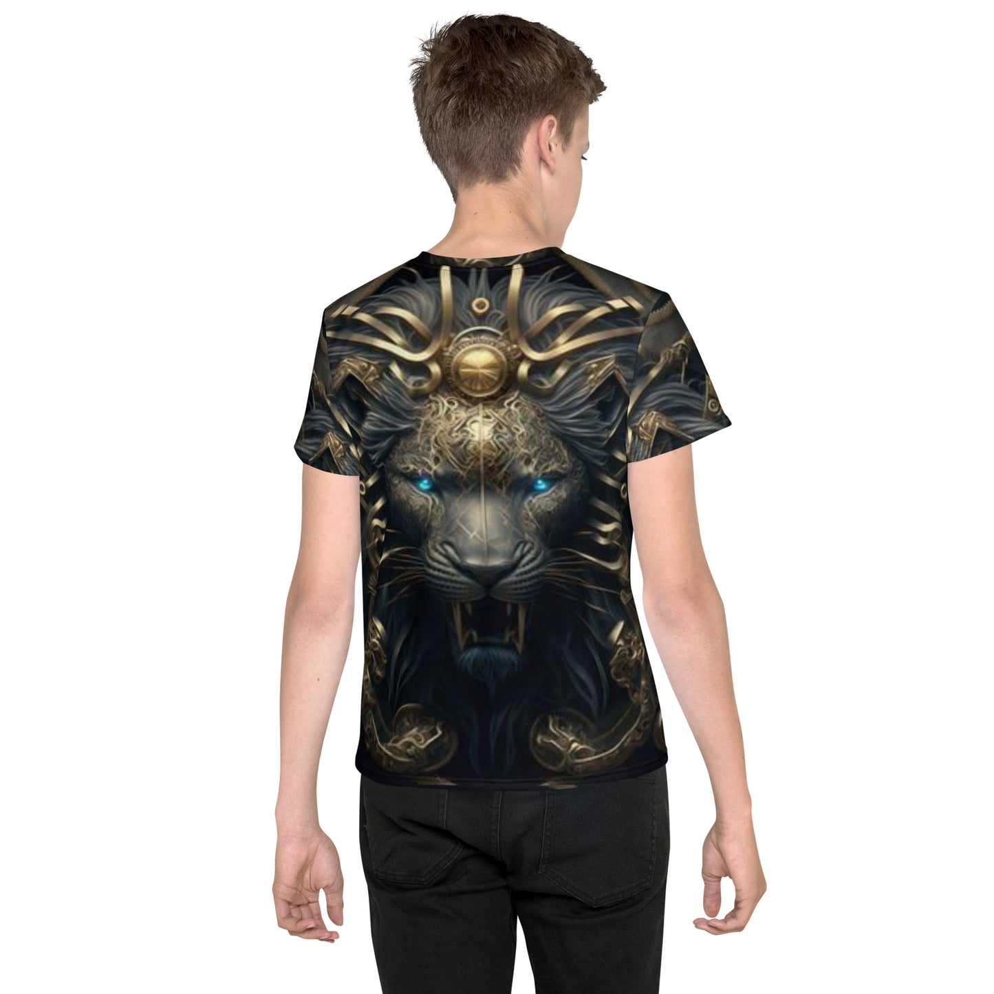 Cyborg Lion Kids crew neck t-shirt