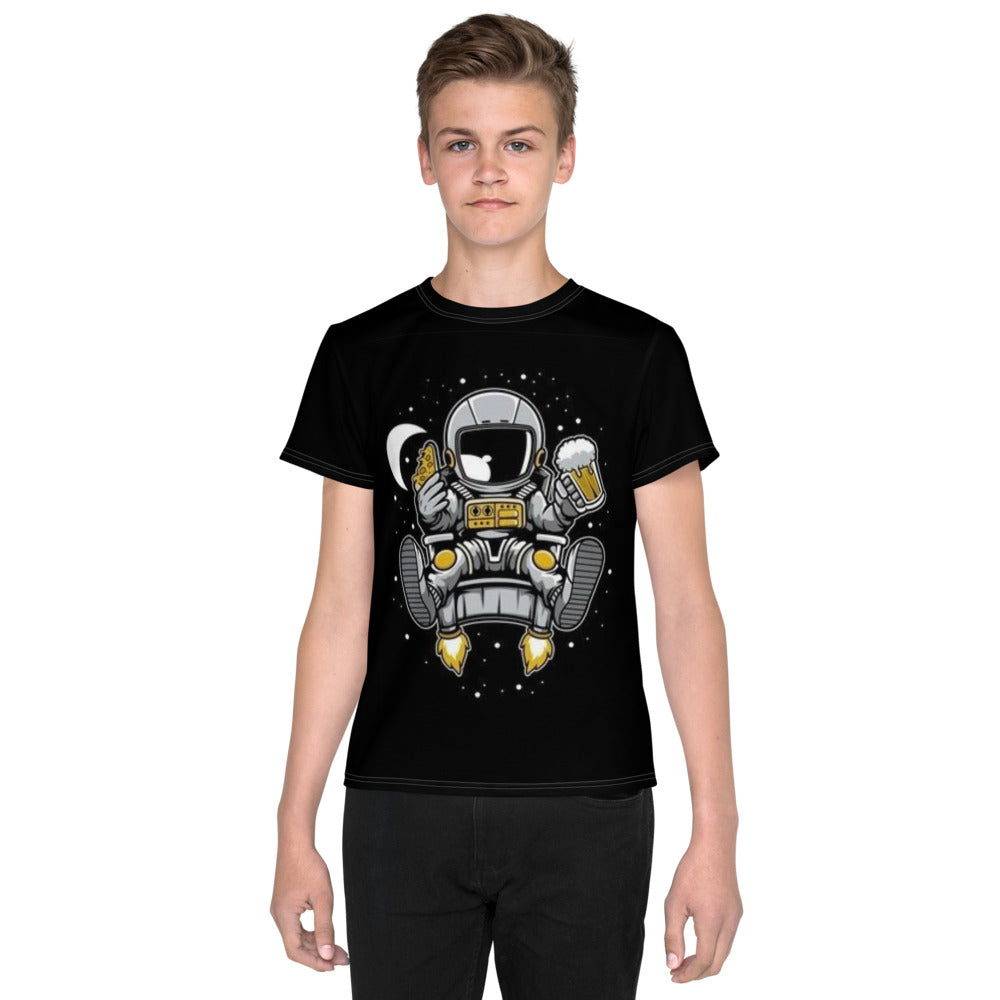 Astronaut Status Eating Pizza Boys T-shirt