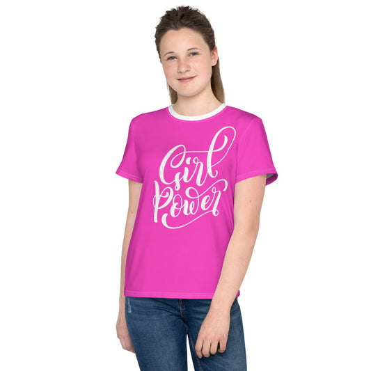 Pink & White Girl Power Kids T-shirt