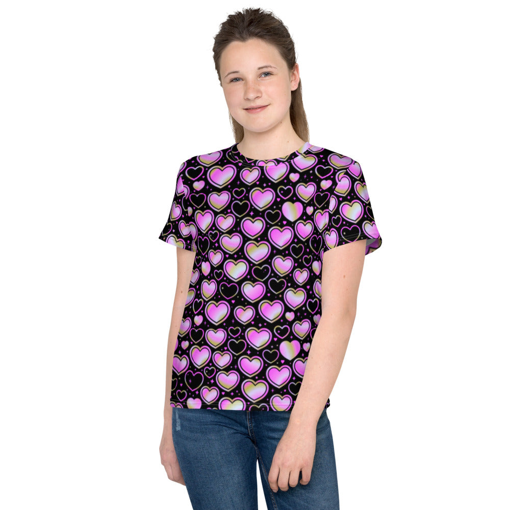 Holographic Hearts Kids T-shirt