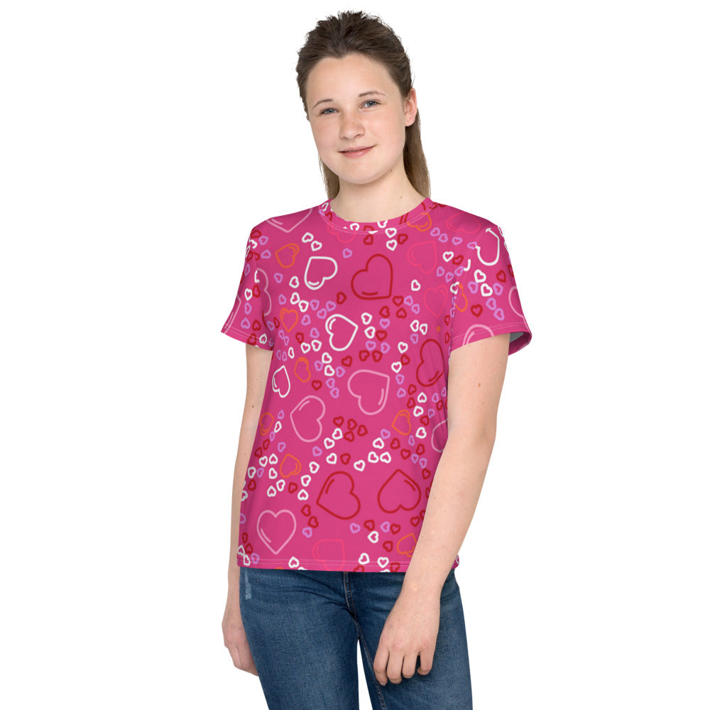 Pink Hearts Kid's T-shirt