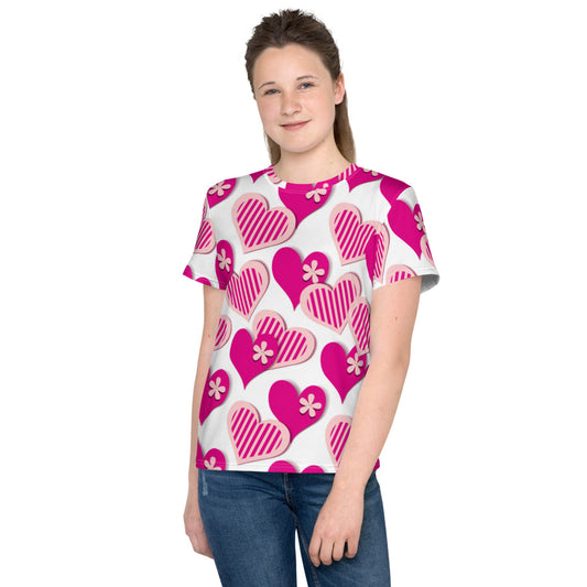 Cute Pink Hearts Kids T-shirt