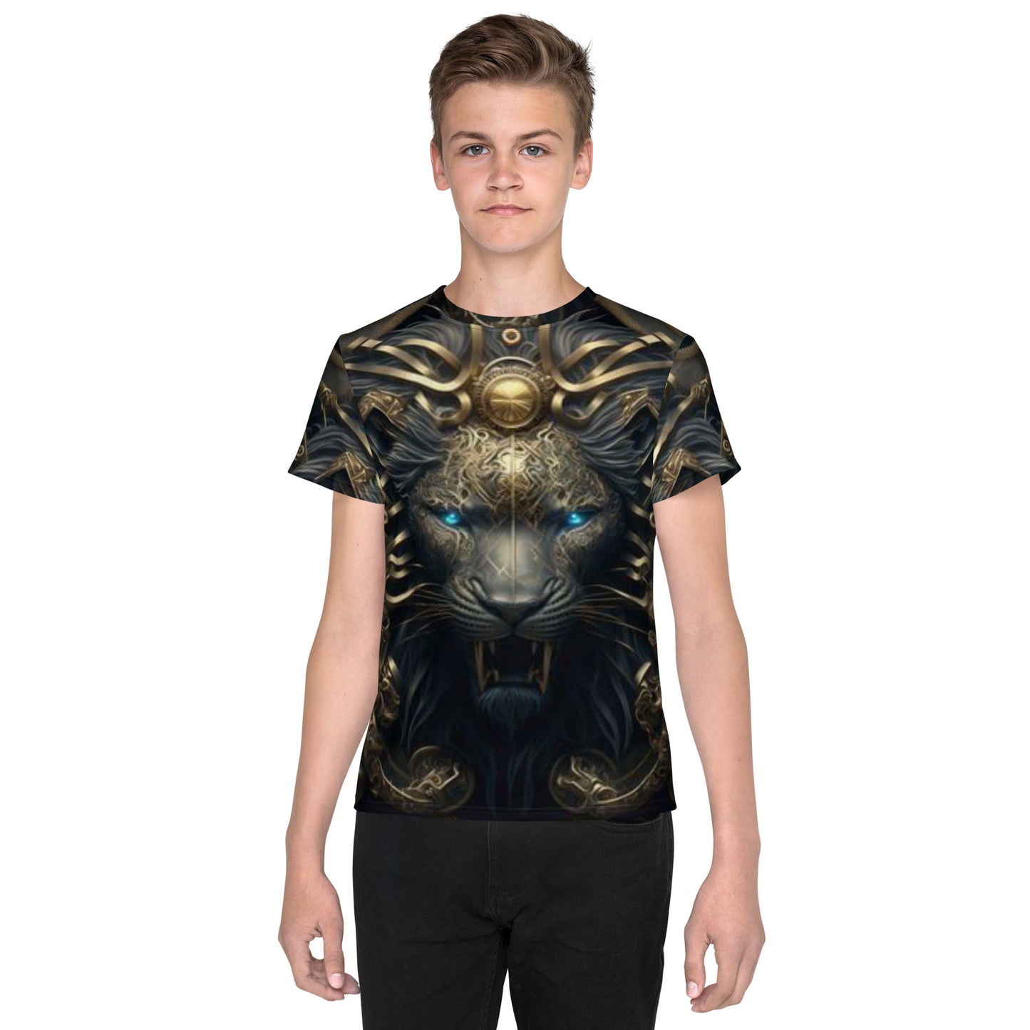 Cyborg Lion Kids crew neck t-shirt