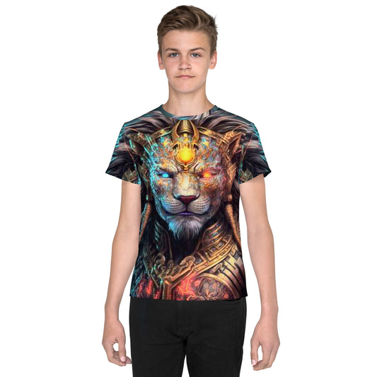 Cyborg Lion Kids crew neck t-shirt