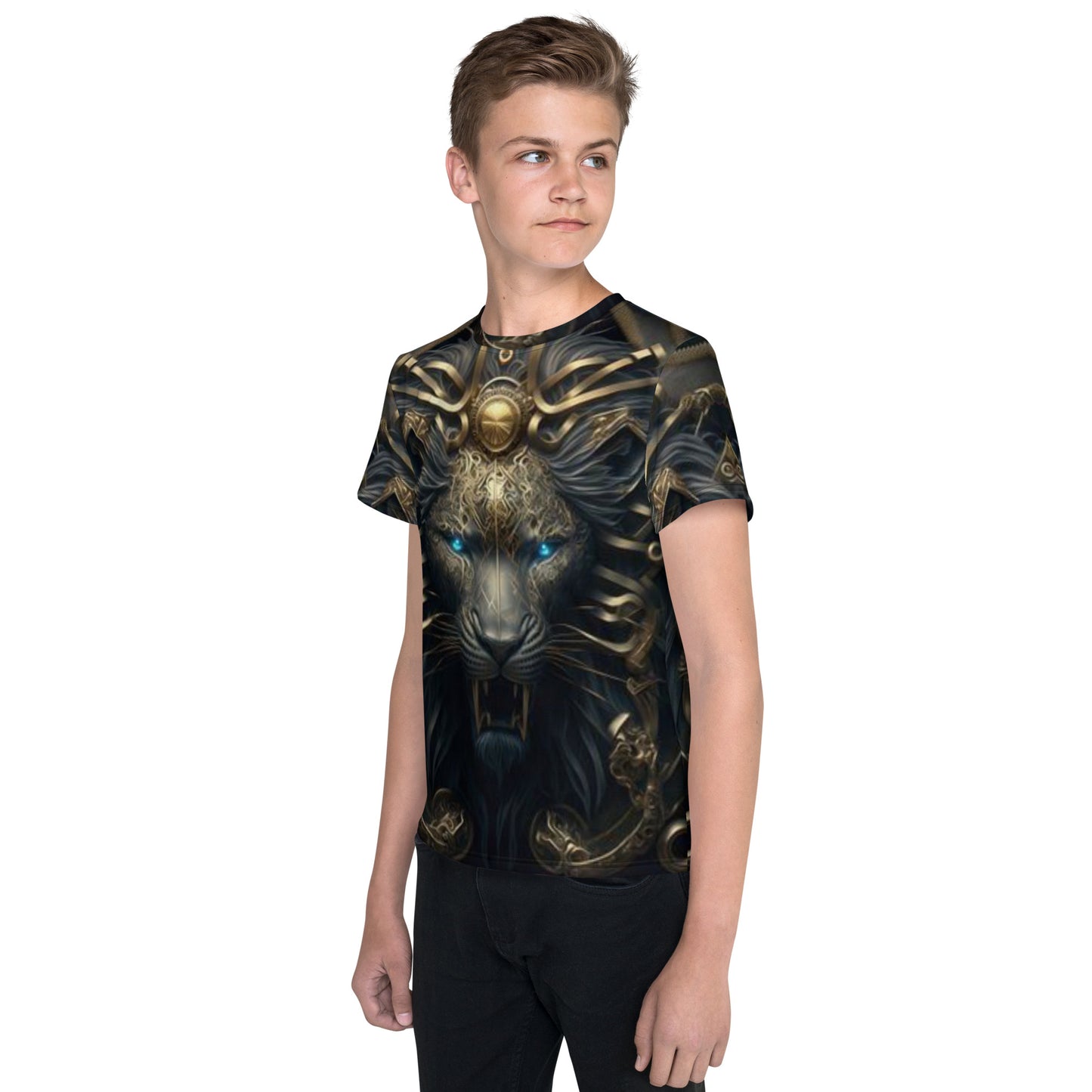 Cyborg Lion Kids crew neck t-shirt