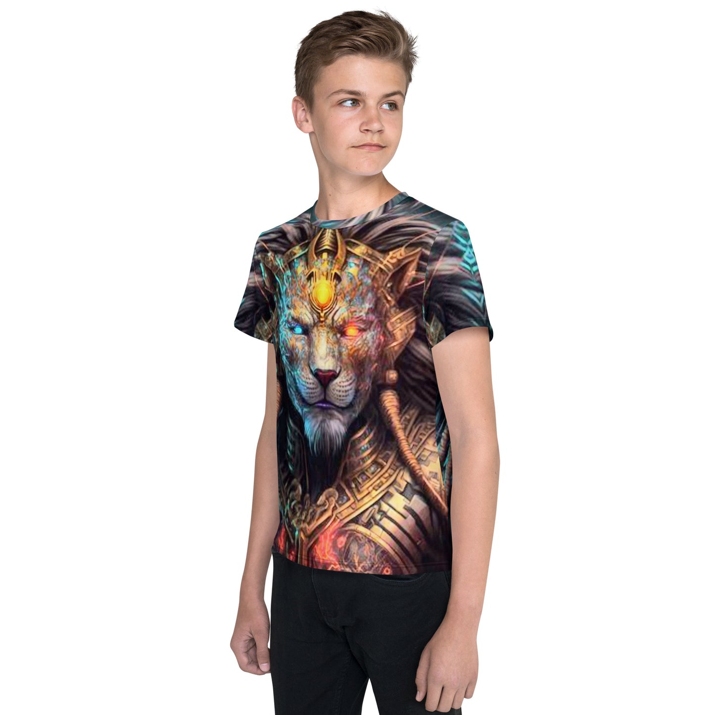 Cyborg Lion Kids crew neck t-shirt