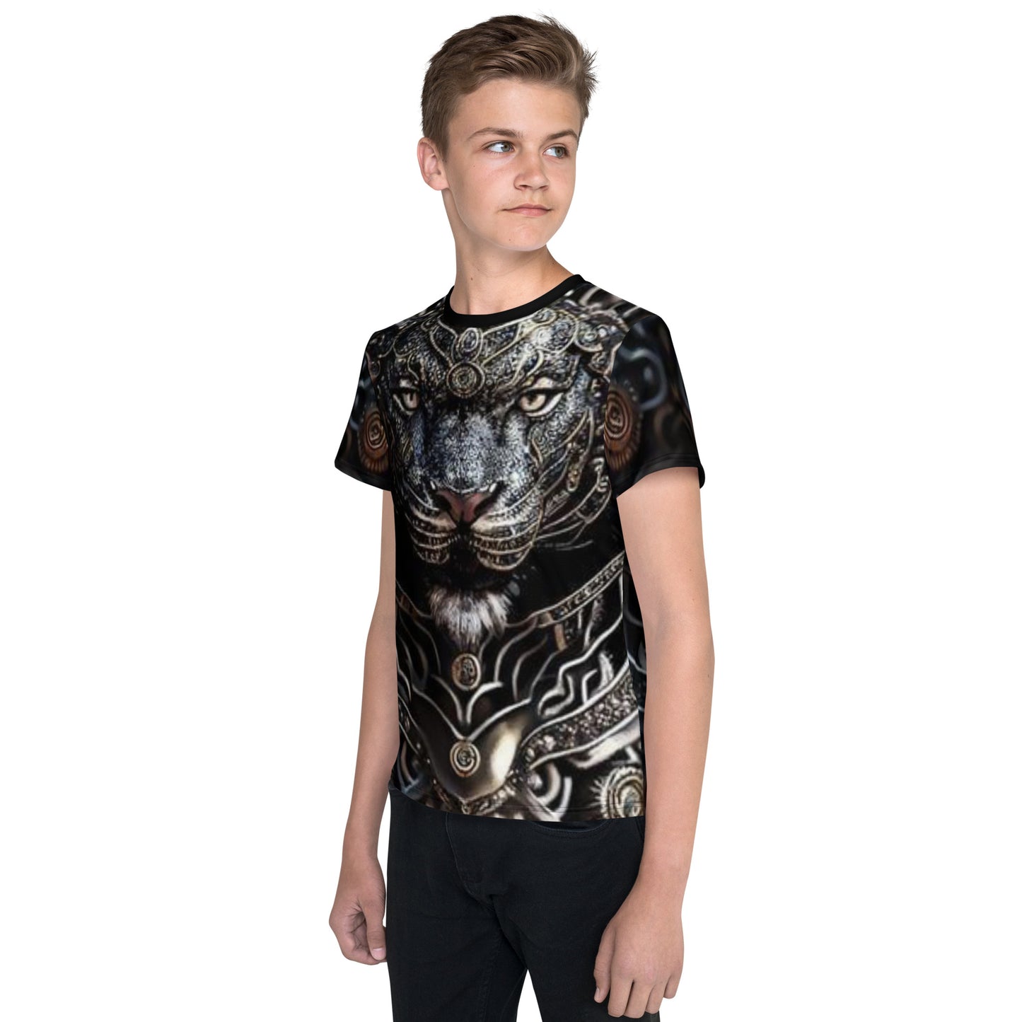 Cyborg Lion Kids crew neck t-shirt