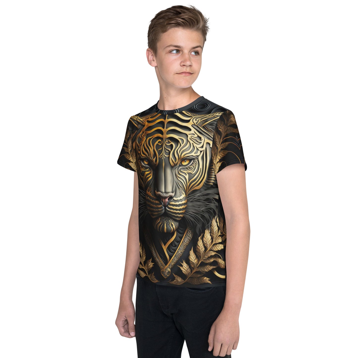 Cyborg Lion Kids crew neck t-shirt