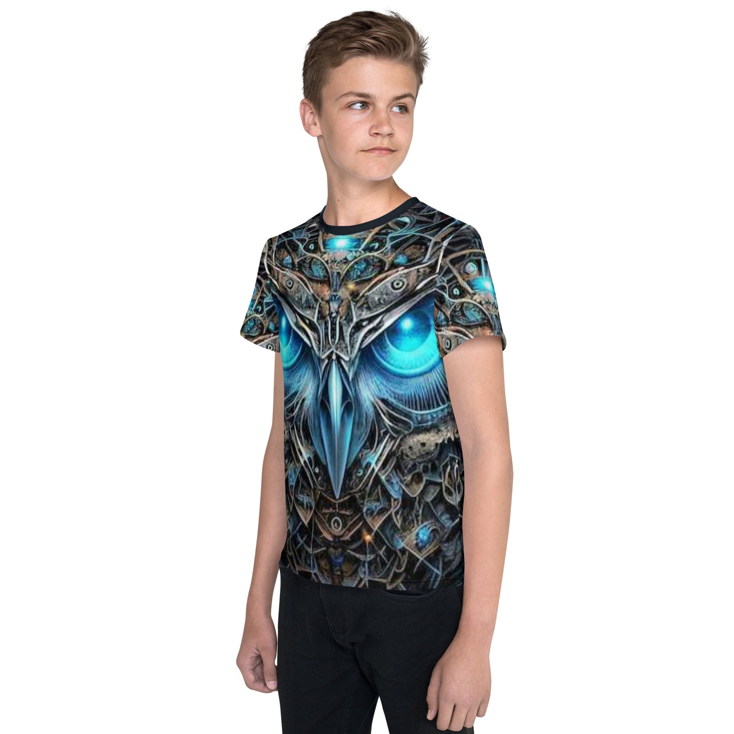 Cyborg Owl crew neck t-shirt