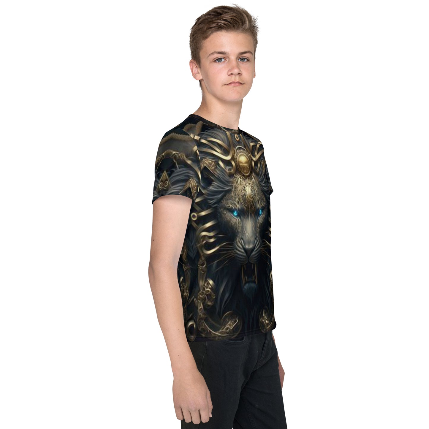 Cyborg Lion Kids crew neck t-shirt