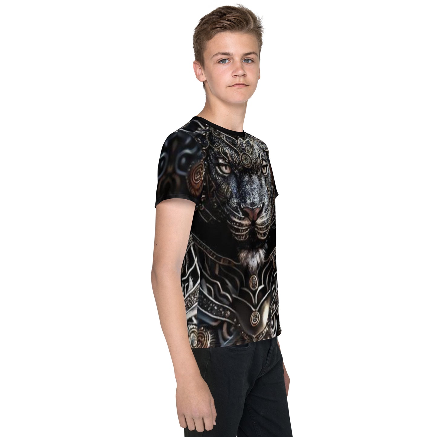 Cyborg Lion Kids crew neck t-shirt