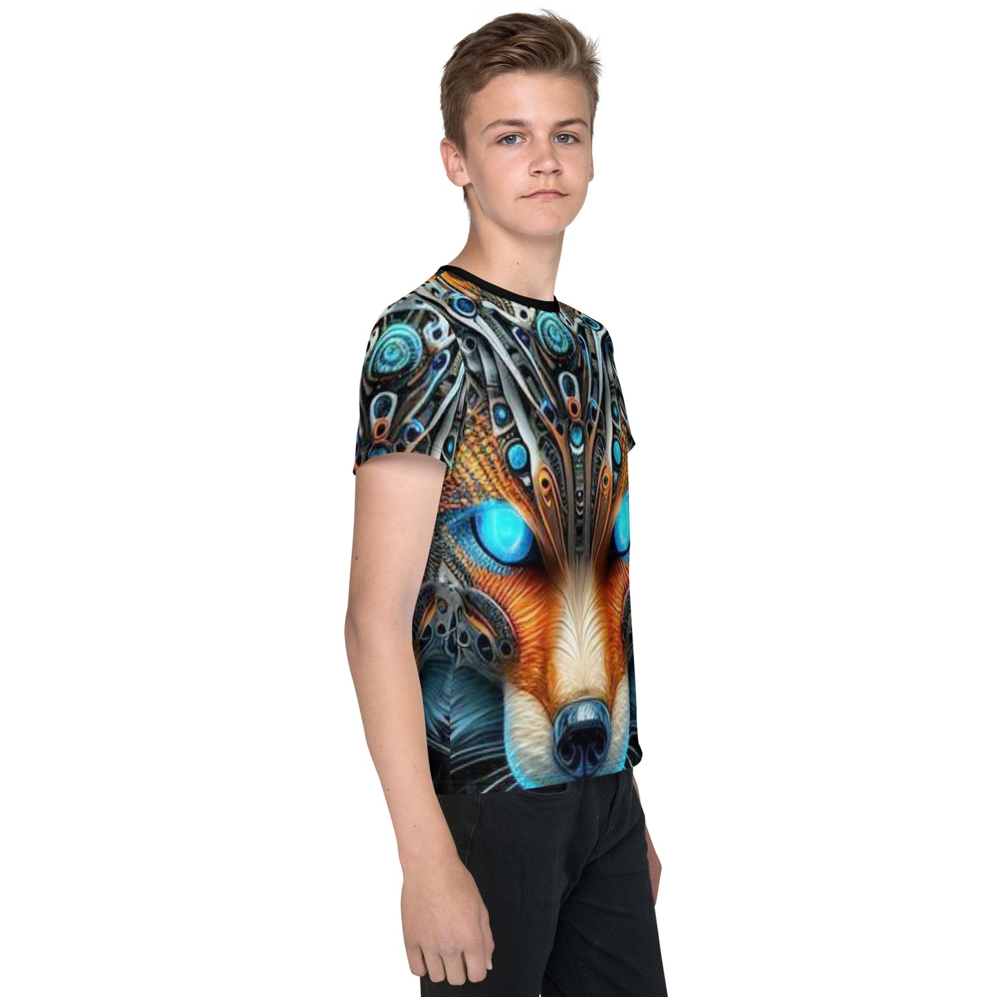 Cyborg Fox Kid's crew neck t-shirt