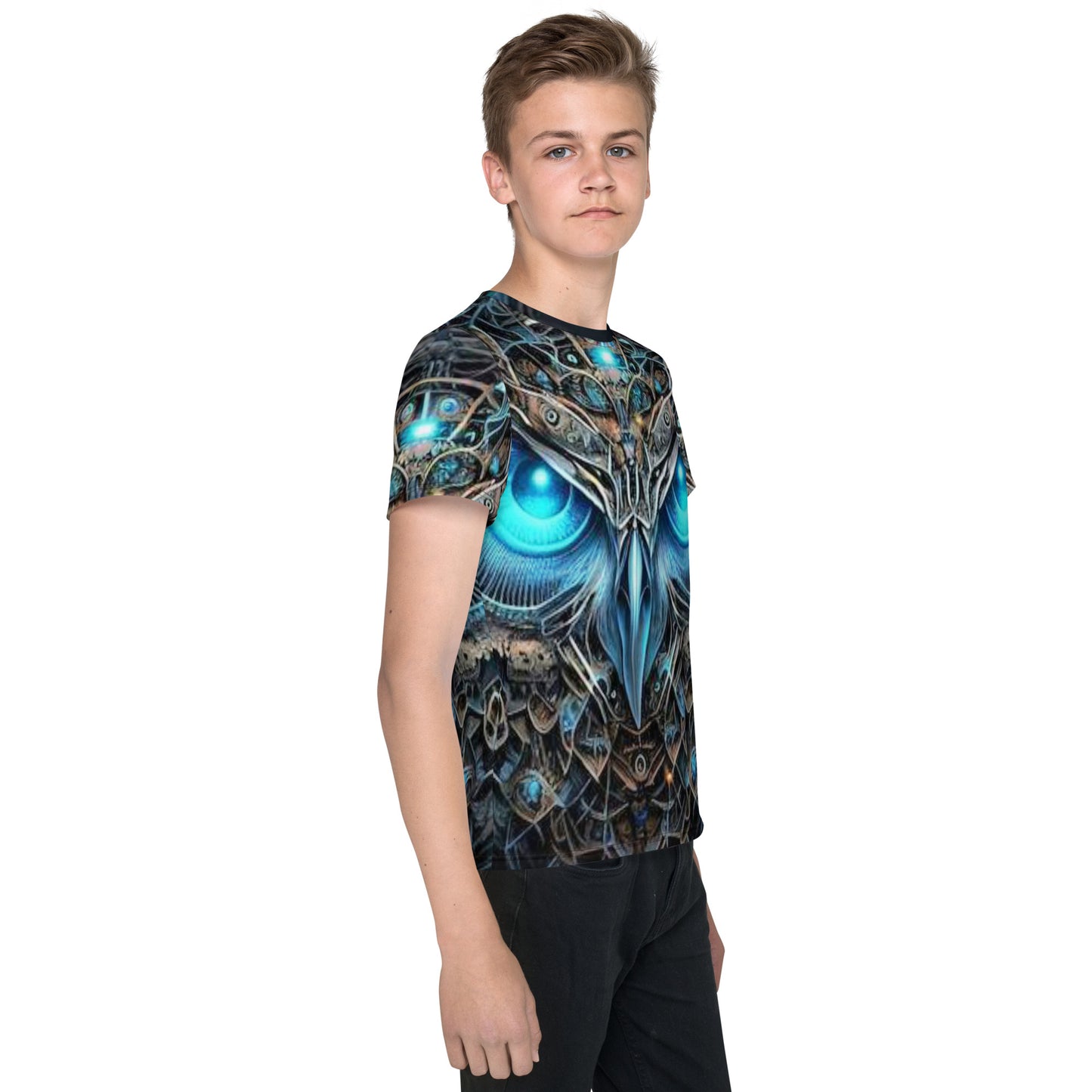 Cyborg Owl crew neck t-shirt