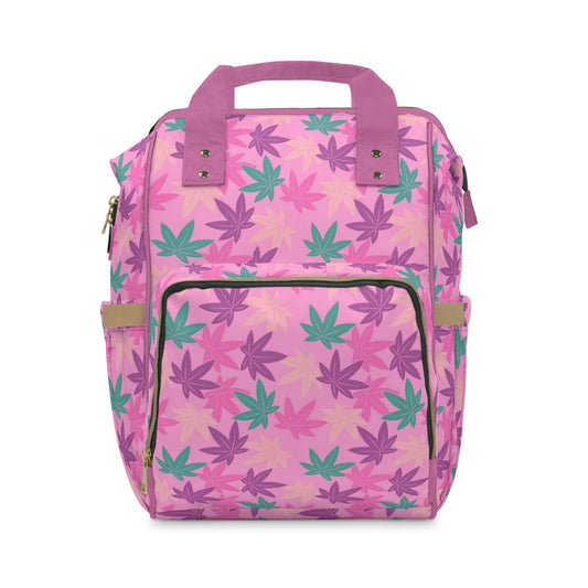 Colorful Pot Leaves Multifunctional Backpack