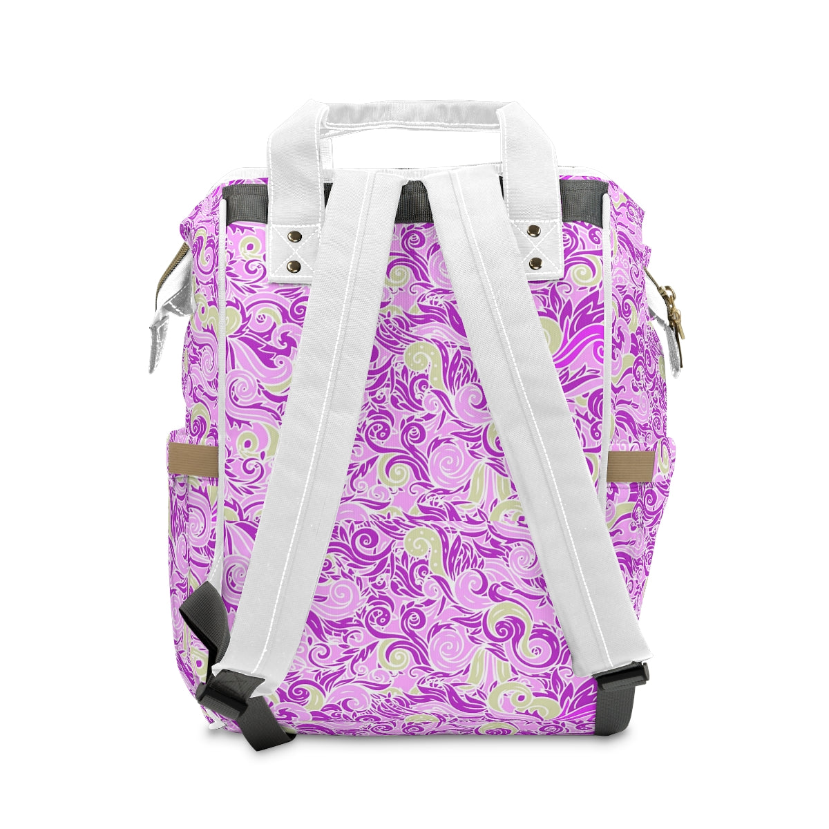 Purple & Green Swirls Multifunctional Backpack