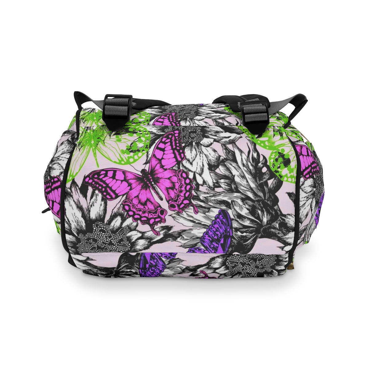 Blooming Roses & Colorful Butterflies Multifunctional Backpack