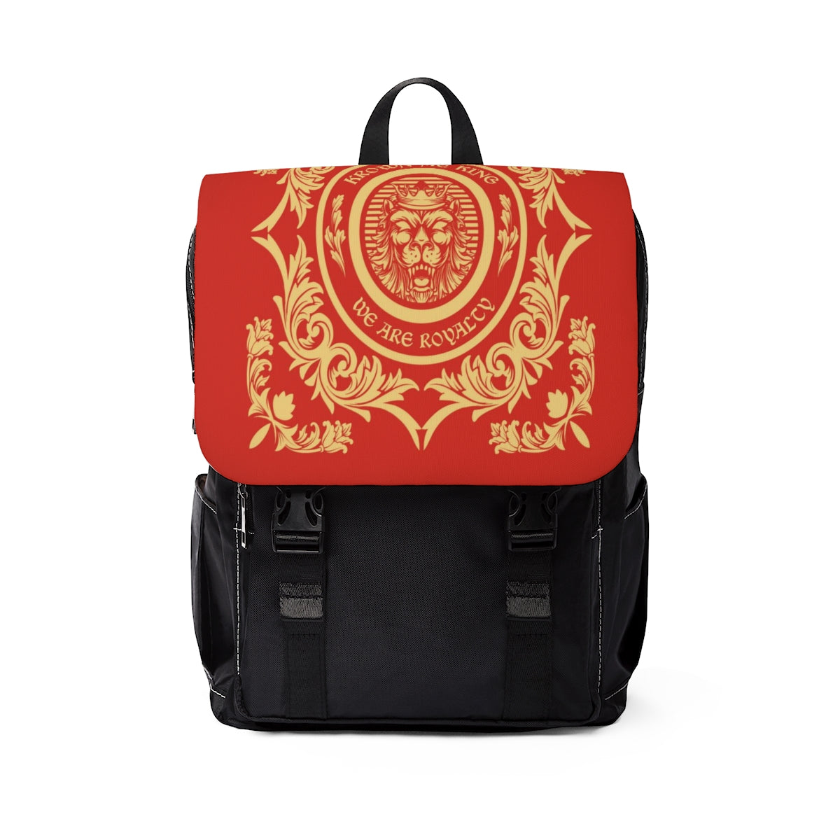 Red & Tan We Are Royalty Unisex Casual Shoulder Backpack