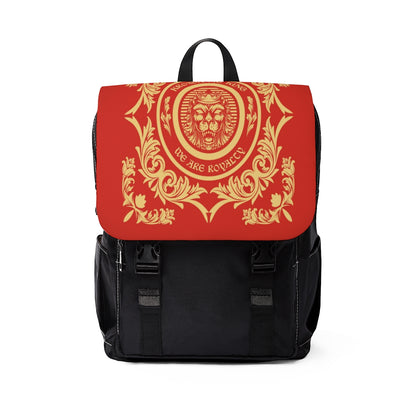 Red & Tan We Are Royalty Unisex Casual Shoulder Backpack