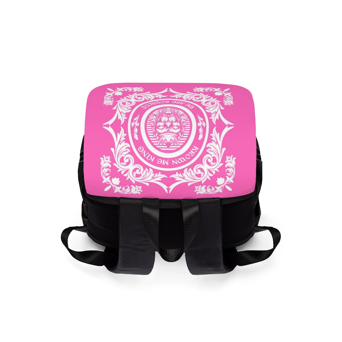 Pink & White We Are Royalty Unisex Casual Shoulder Backpack