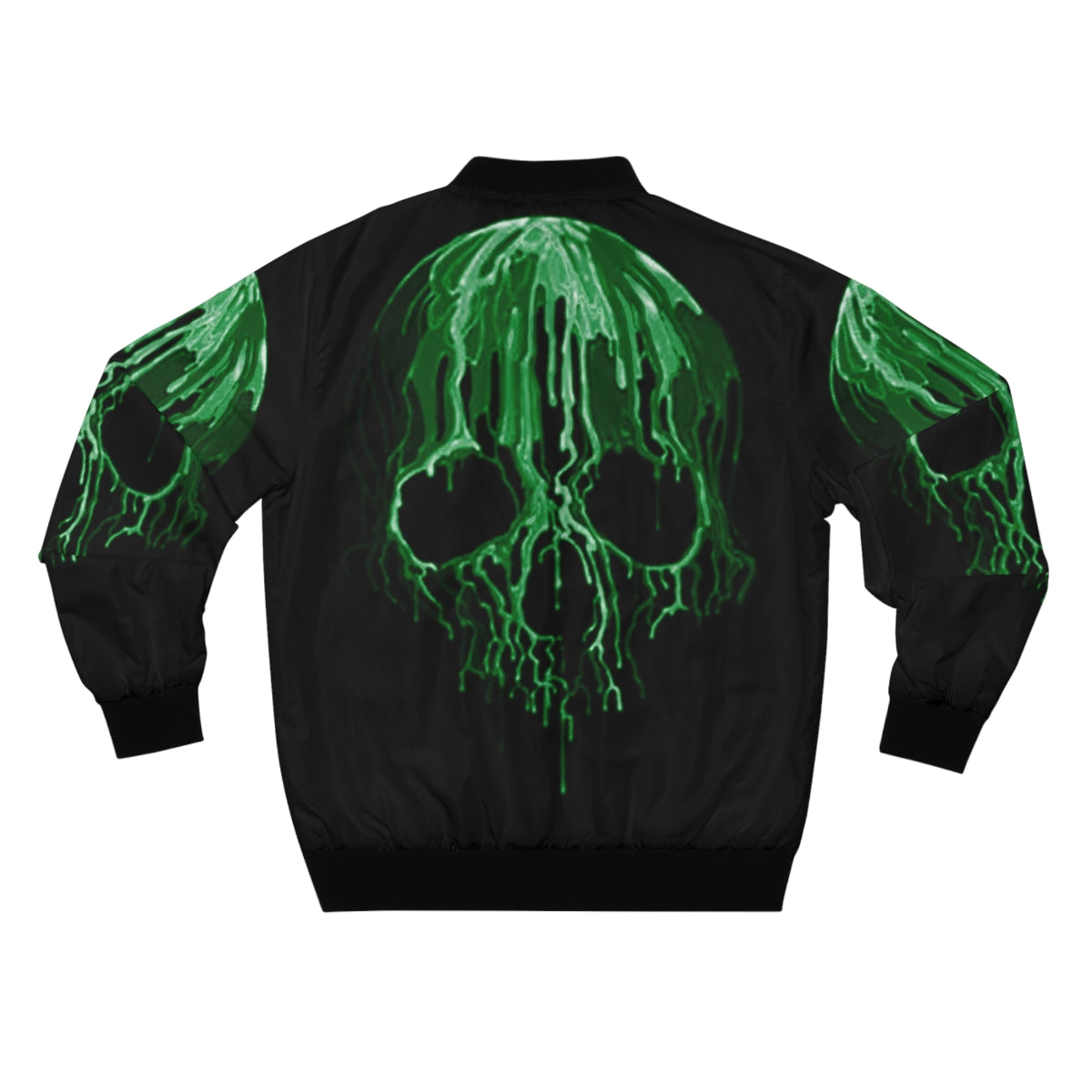 Green Drippy Skull Bomber Jacket