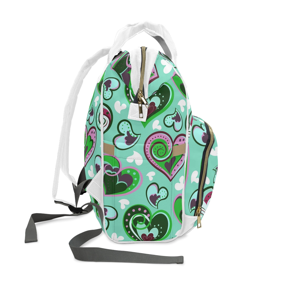 Colorful Doodle Hearts Multifunctional Backpack