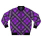 Purple Plaid Bomber Jacket