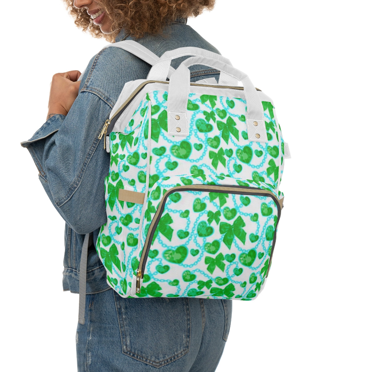 Green Hearts & Bowes Multifunctional Backpack