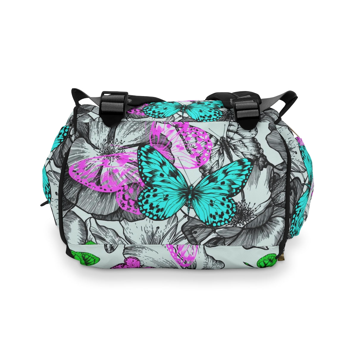 Blooming Roses & Colorful Butterflies Multifunctional Backpack