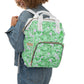 Green & Pink Swirls Multifunctional Backpack