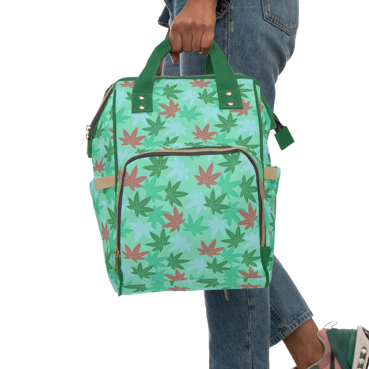 Colorful Pot Leaves Multifunctional Backpack