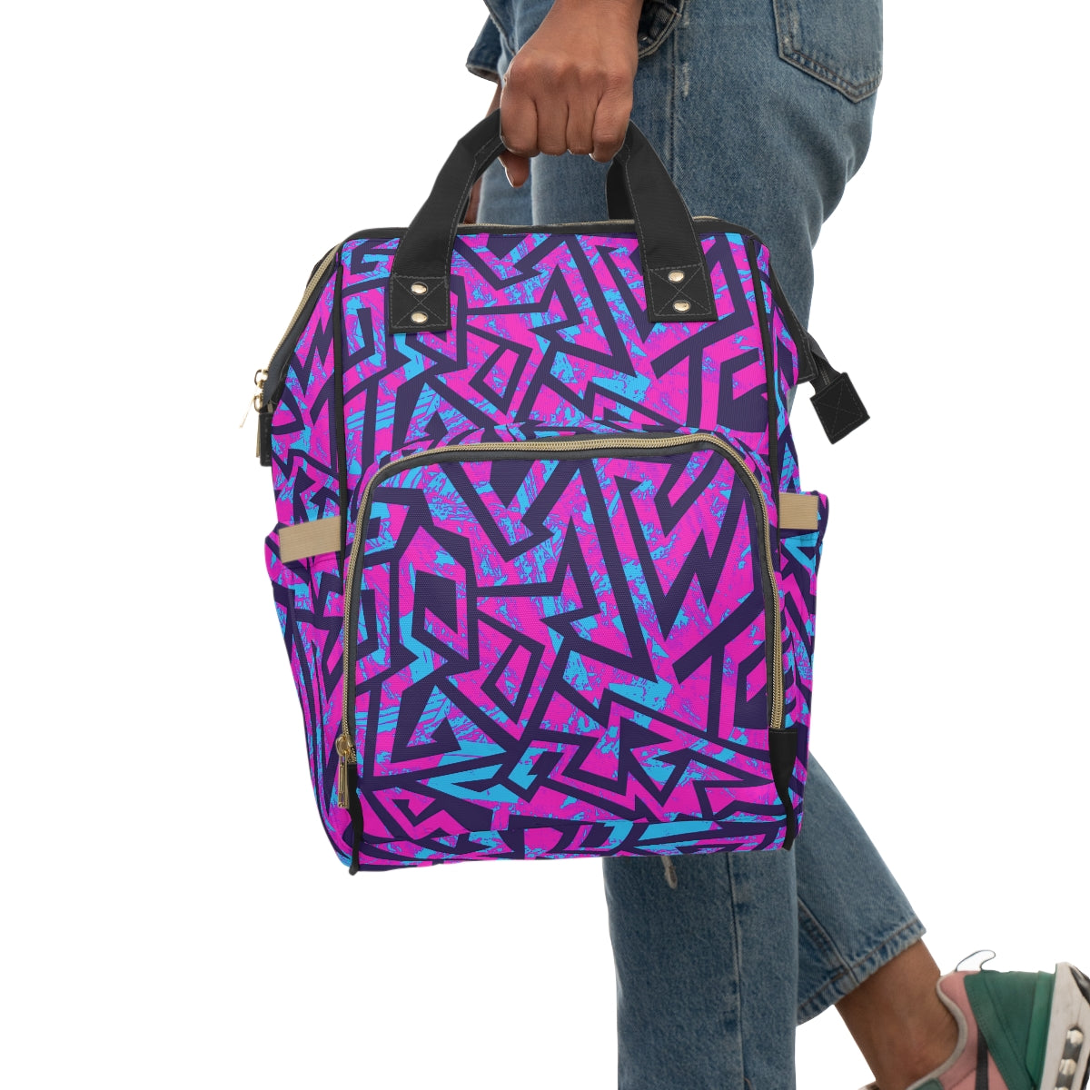 Colorful Geometric Multifunctional Backpack