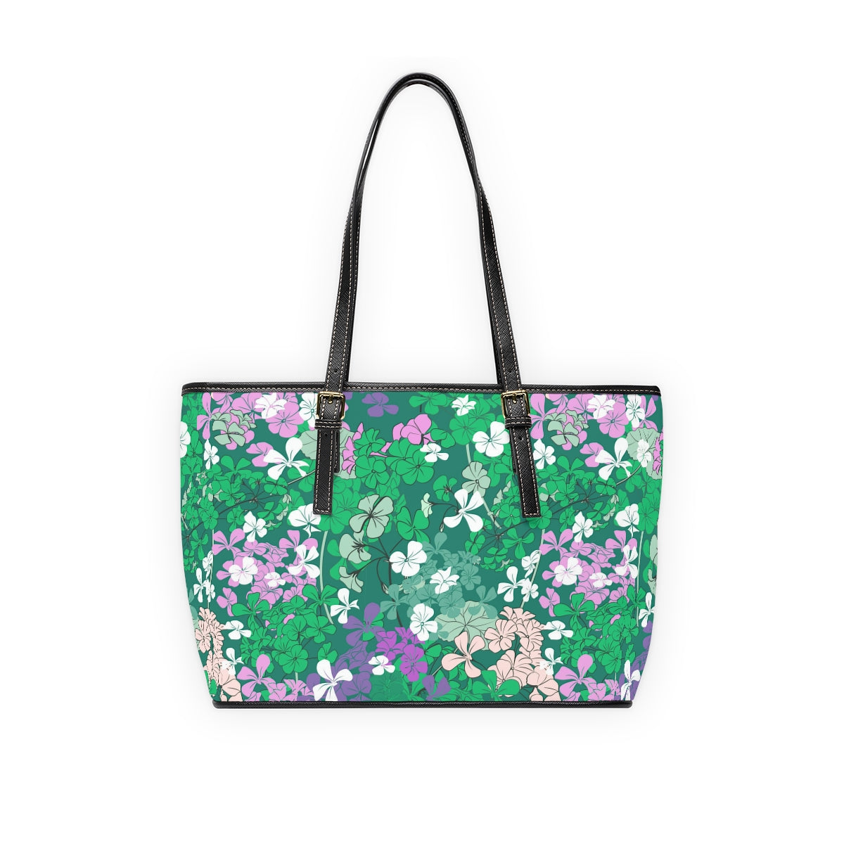 Colorful Flowers PU Leather Shoulder Bag