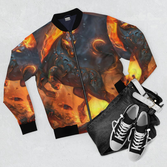 Flaming Horse Bomber Jacket