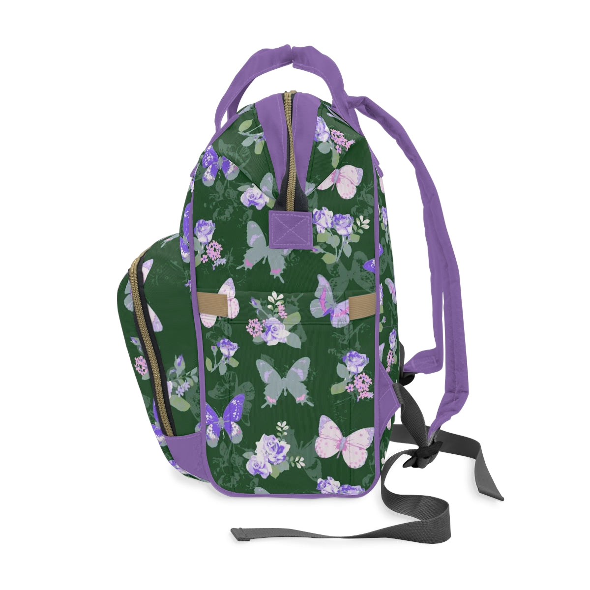 Purple & White Butterflies Multifunctional Backpack