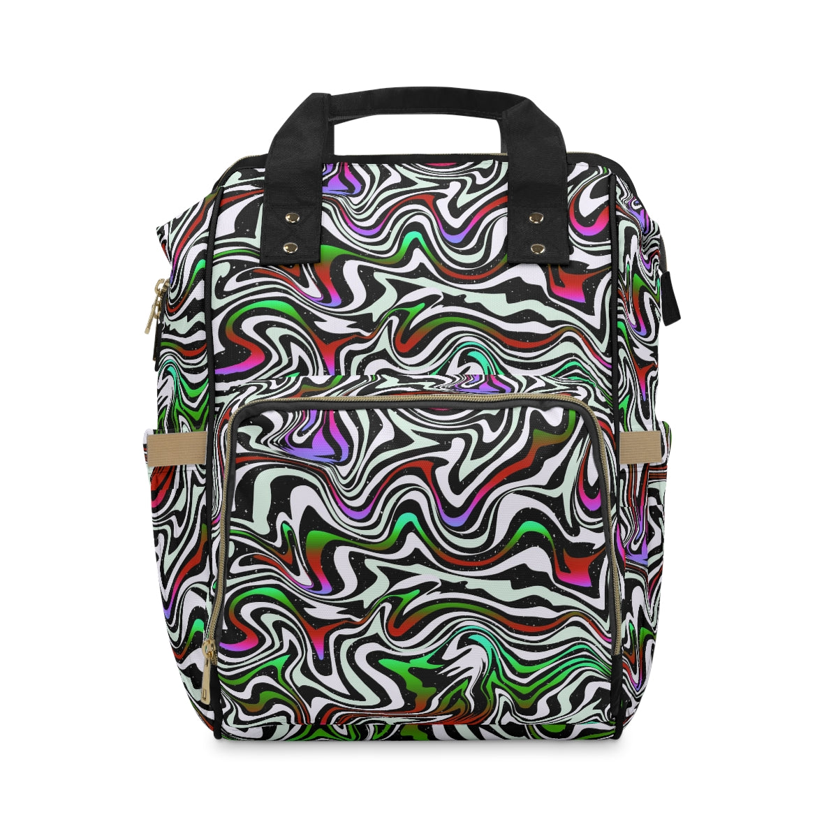 Colorful Curvy Lines Multifunctional Backpack