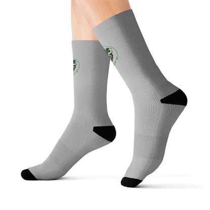 Stoners Only Grey & Green Smoking Bear Crew Socks