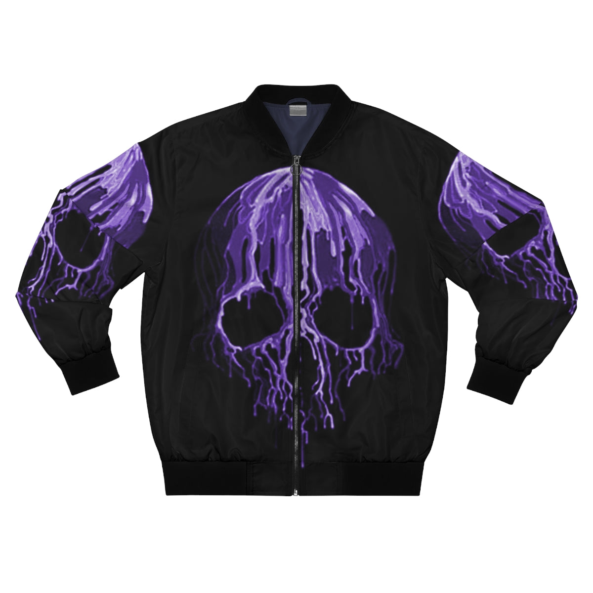 Purple Drippy Skull Bomber Jacket