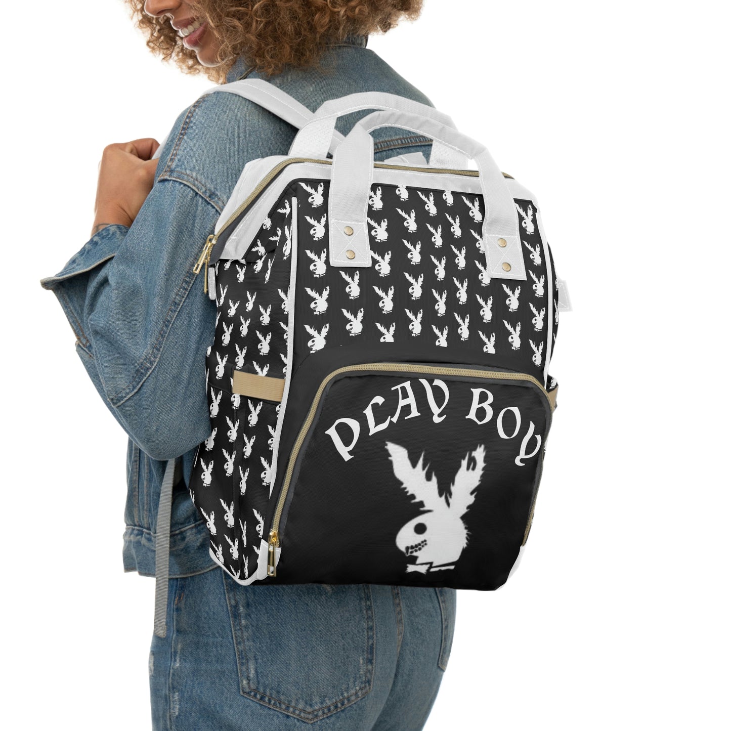 Play Boy Black & White Multifunctional Backpack