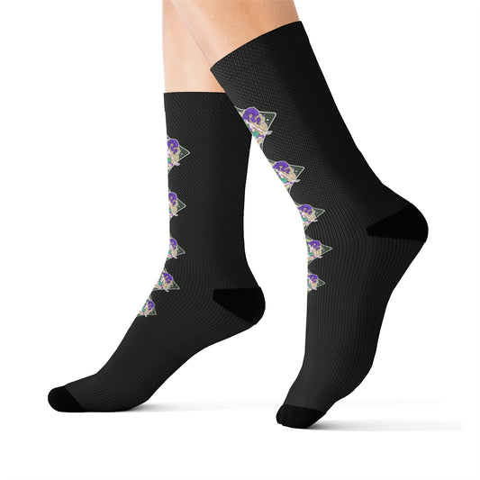 Stoners Only Girl Smoking Cannabis Crew Socks