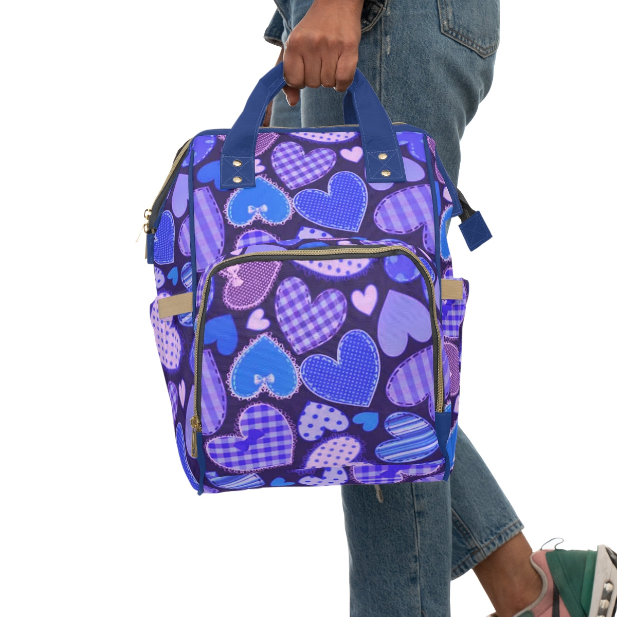 Cute Blue Hearts Multifunctional Backpack