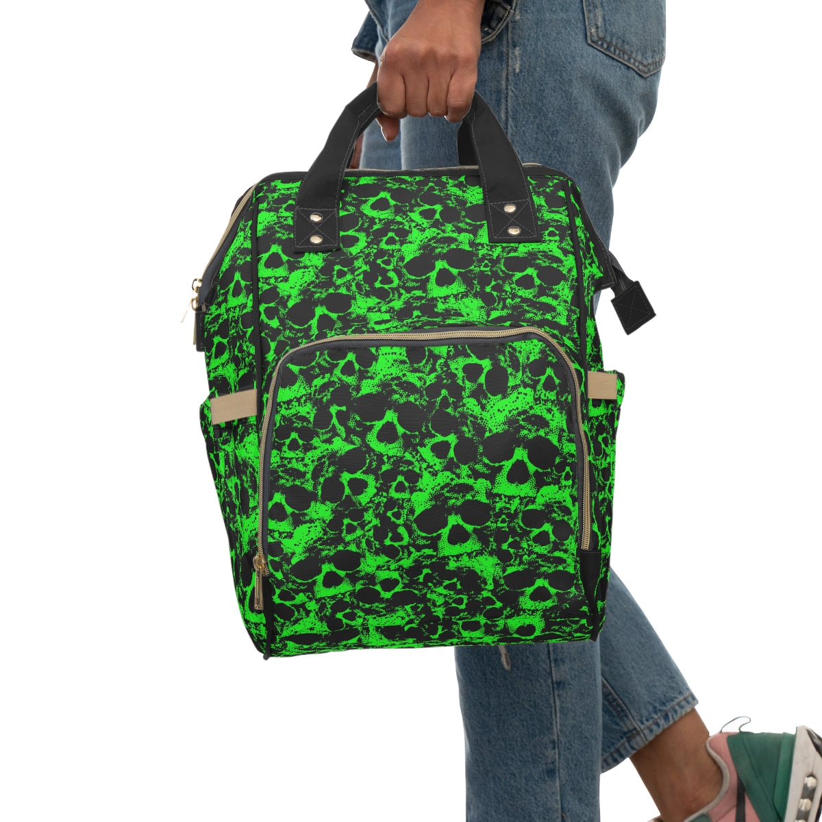 Green Skull Gang Multifunctional Backpack