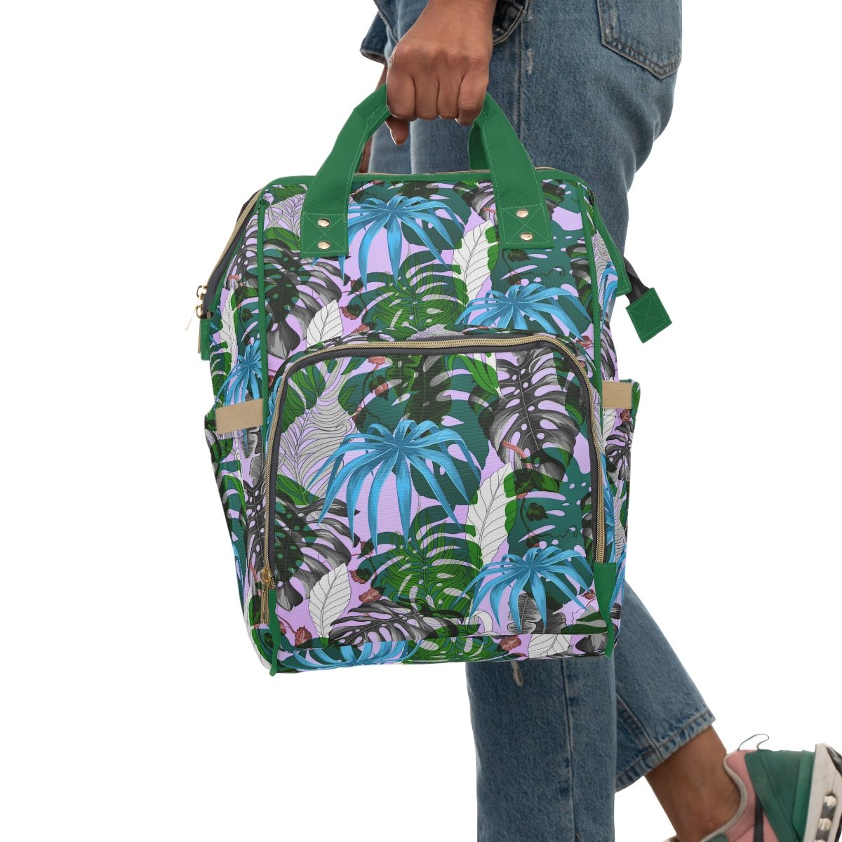 Tropical Leaves Multifunctional Backpack