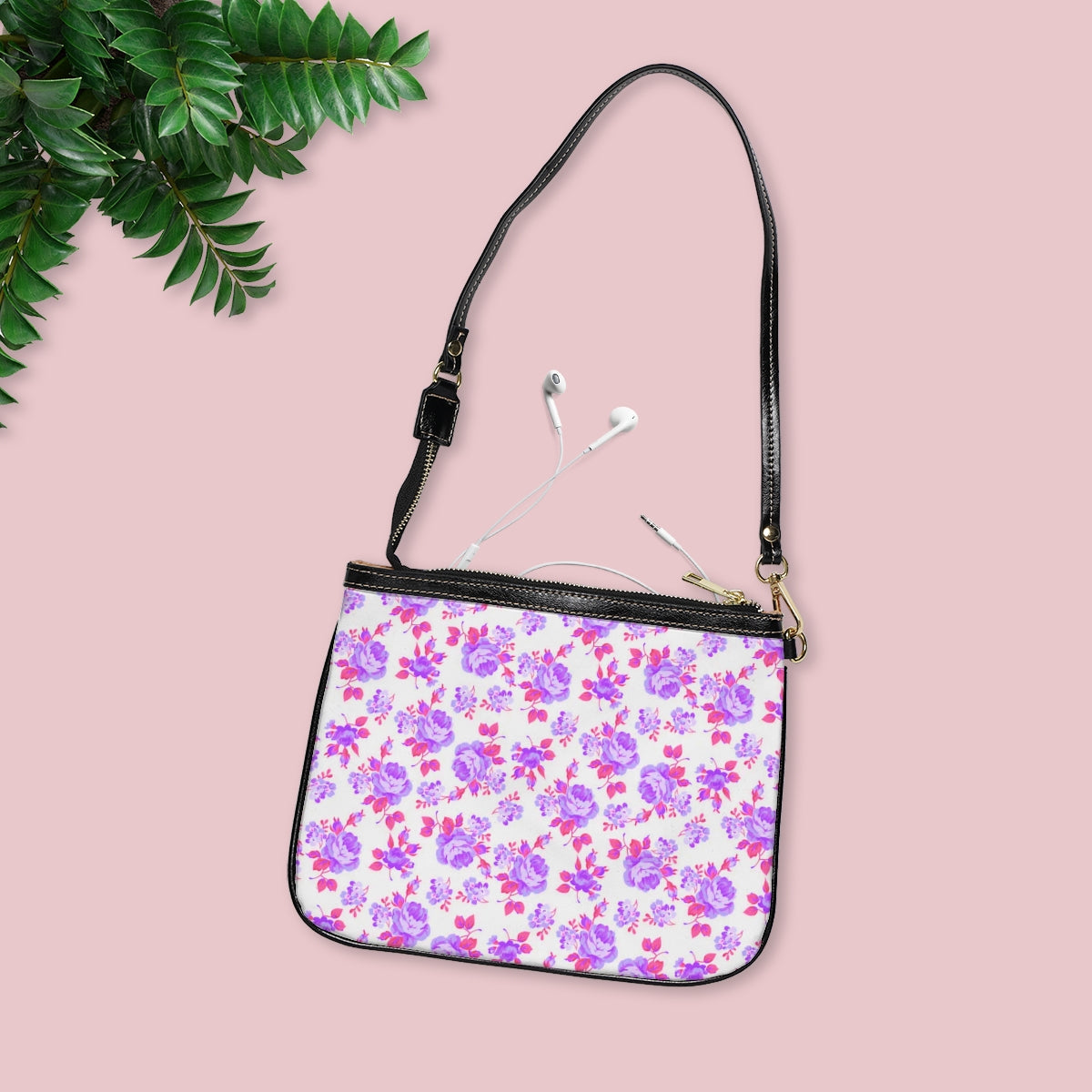 Beautiful Purple Roses Small Shoulder Bag