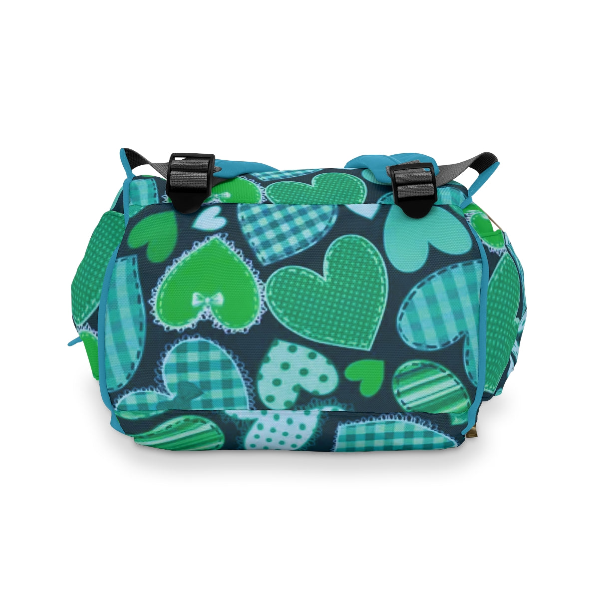 Cute Teal Hearts Multifunctional Backpack