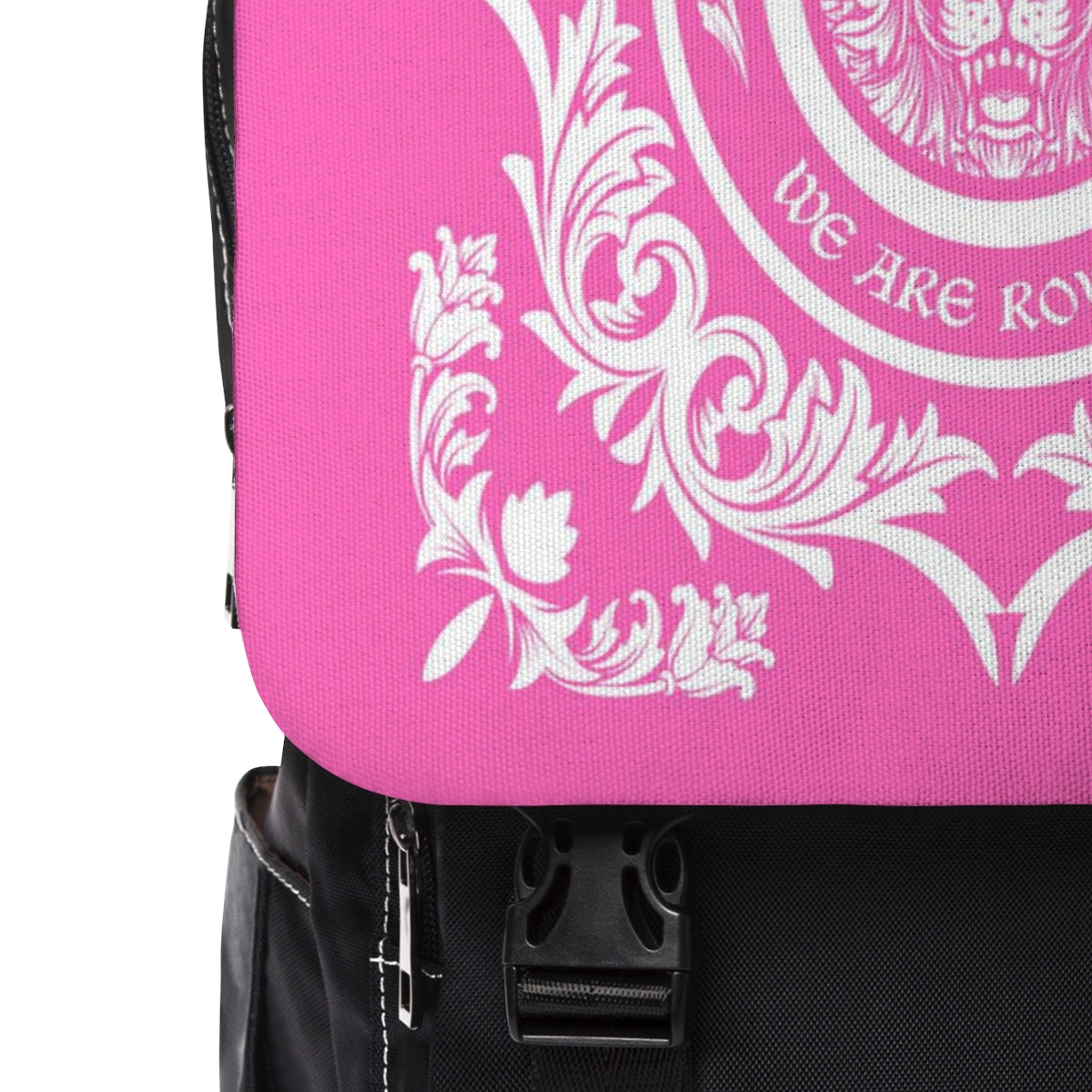 Pink & White We Are Royalty Unisex Casual Shoulder Backpack