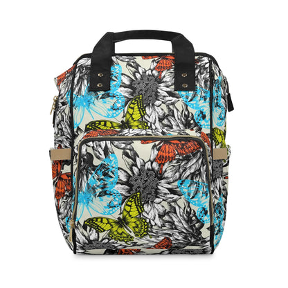 Blooming Roses & Colorful Butterflies Multifunctional Backpack