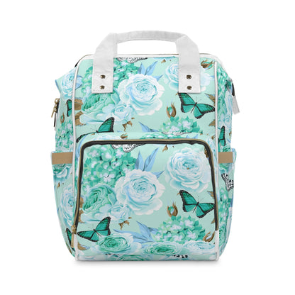 Beautiful Roses With Hydrangea & Butterflies Multifunctional Backpack