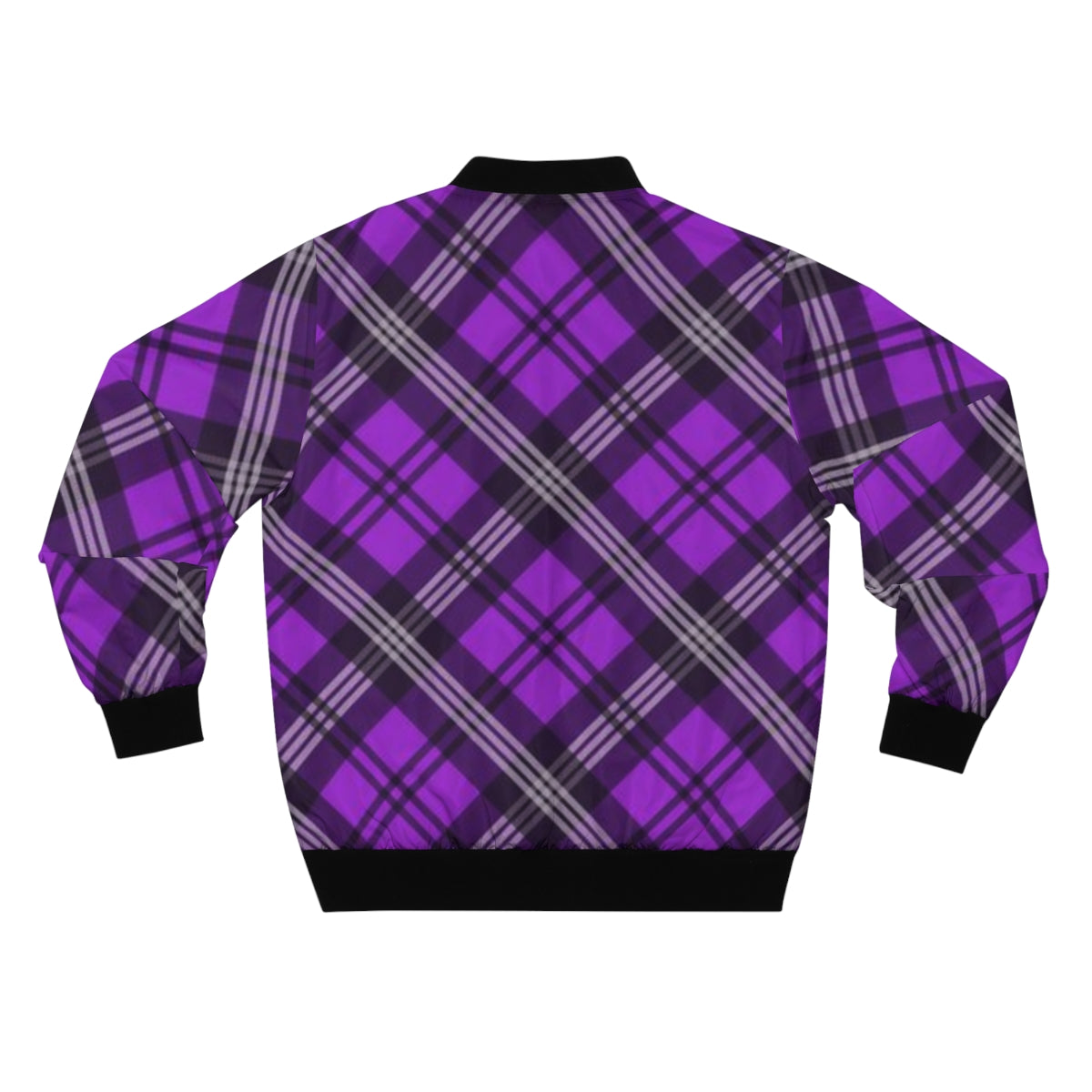 Purple Plaid Bomber Jacket