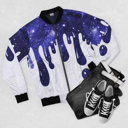 Drippy Blue & White Bomber Jacket